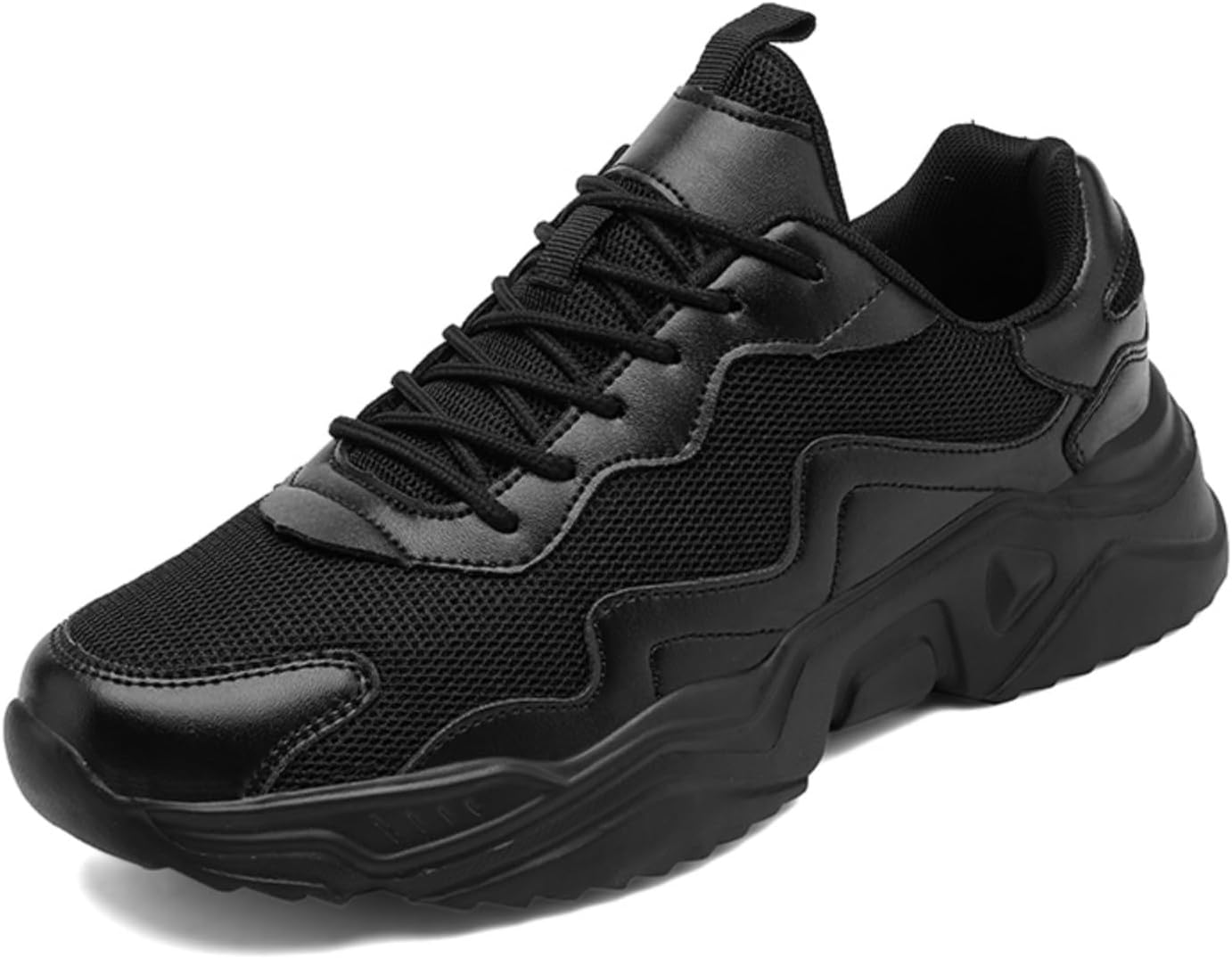 

Мужские спортивные кроссовки из сетки с дышащей конструкцией и толстой амортизирующей подошвой для повседневной носки и легких упражнений Kelibasi, черный