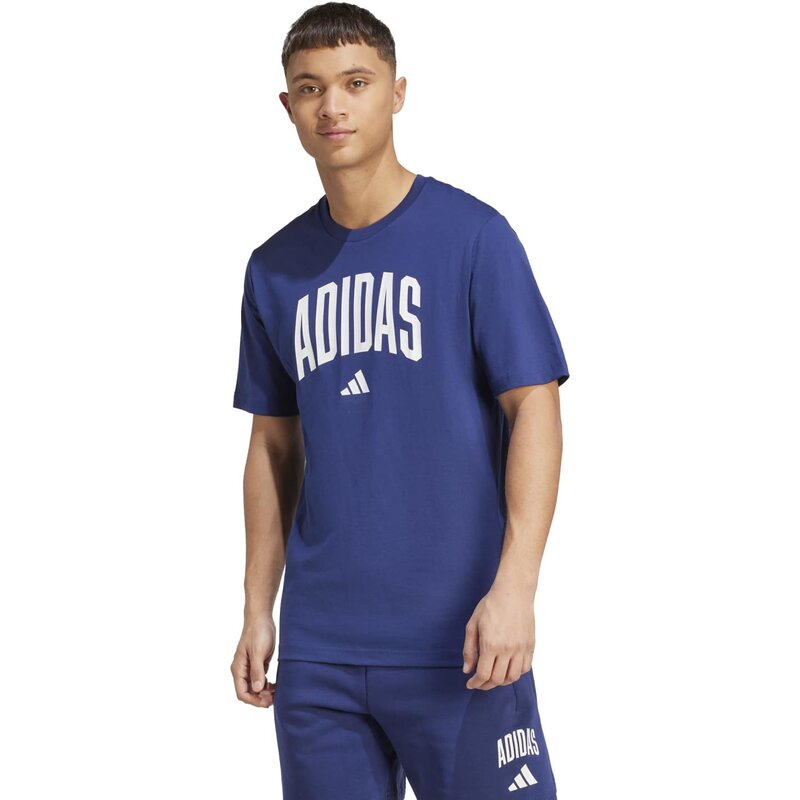 Футболка с графическим обозначением студенческой родословной Adidas, цвет dkblue — фото 2