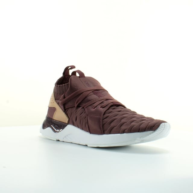 Трикотажные женские бордовые кроссовки Gel Lyte vs sanze Asics, коричневый — фото 2
