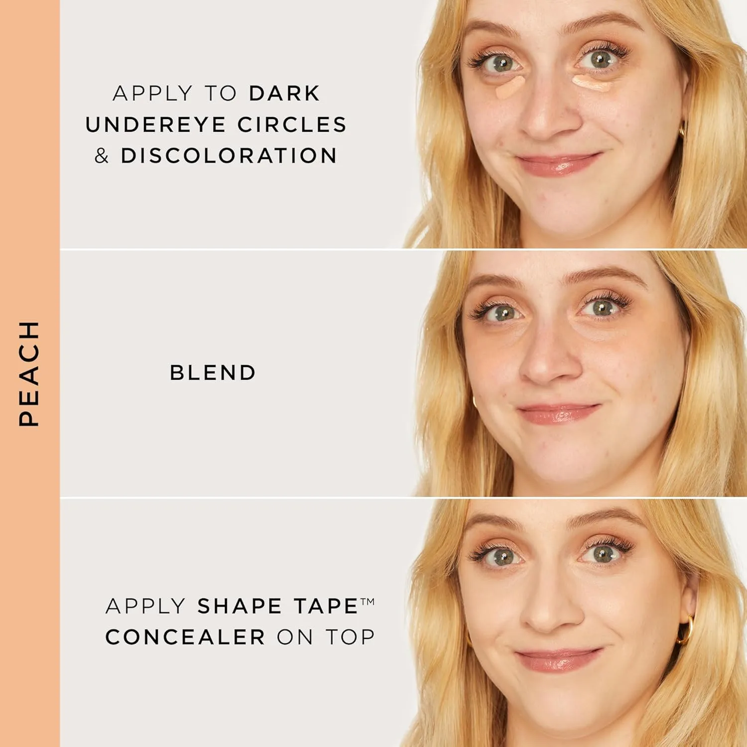 Tarte Shape Tape корректор - смешиваемая формула для нейтрализации несовершенств, темных пятен, пигментации и кругов под глазами с гиалуроновой кислотой и веганским скваланом, cruelty free, peach — фото 2