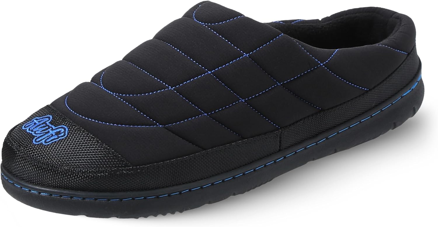 

Мужские тапочки AWFI на скользящей подошве, с технологией Coolmax, двухцветные, удобные тапочки с памятью формы, для дома и улицы, мужские домашние туфли-лоферы, походные тапочки, два стиля, Отвод влаги, Дышащие, черный