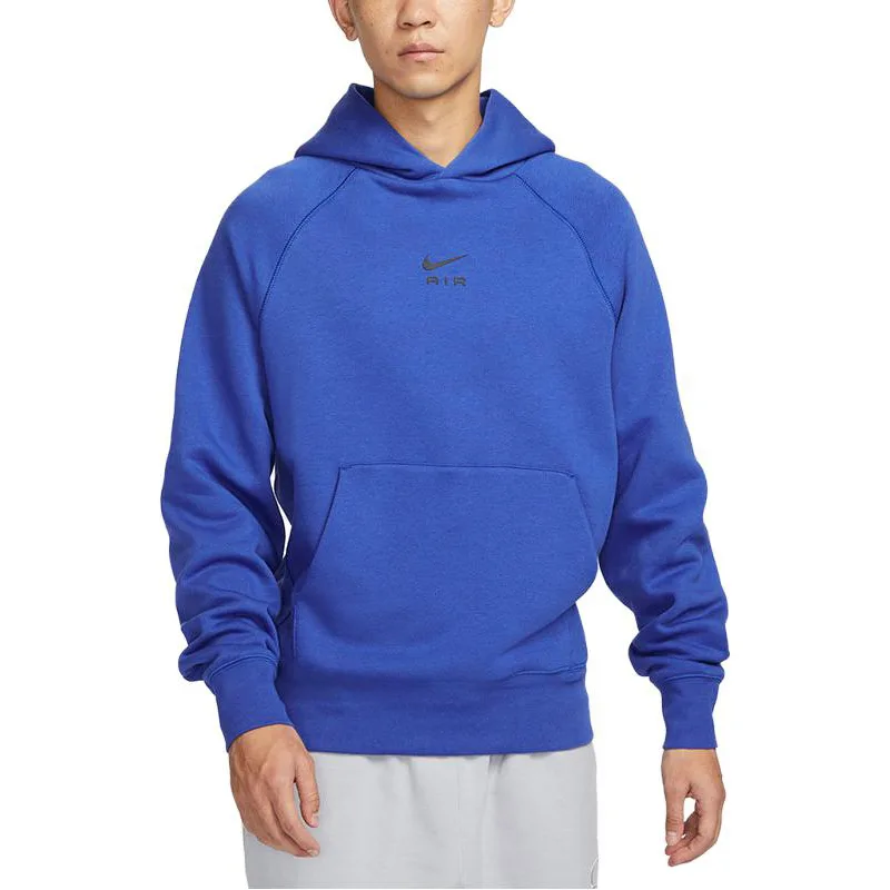 Nike Термохуди с капюшоном и флисовой подкладкой однотонного цвета men's game royal blue — фото 4