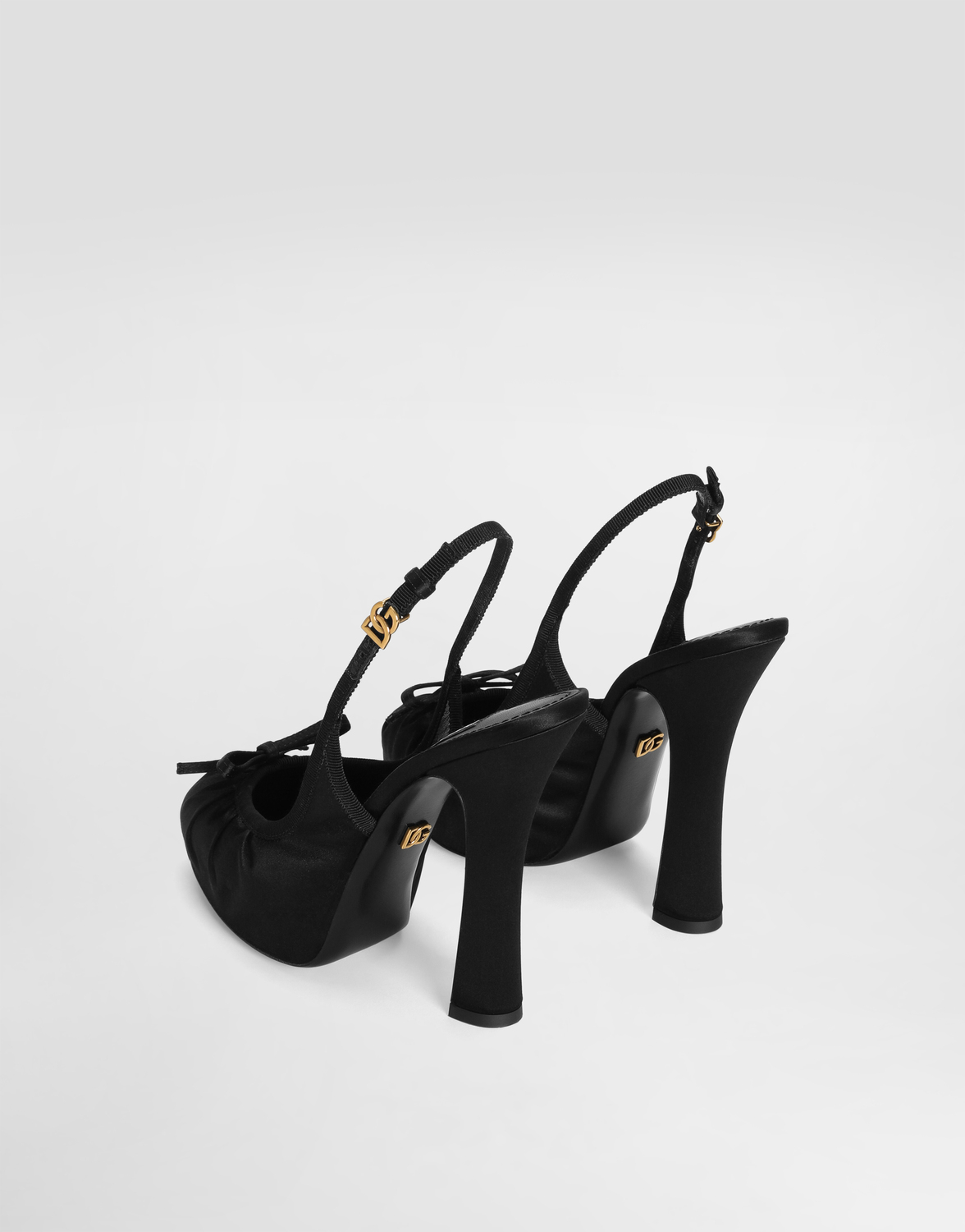 Атласные туфли-слингбэки Dolce & Gabbana, черный — фото 3