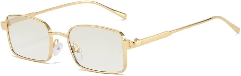 

Женские солнцезащитные очки прямоугольной формы из металла, модные серебристо-голубые градиентные очки с защитой от УФ-излучения UV400, мужские солнцезащитные очки в стиле панк UUPTTPL, Gold Silver Mirror