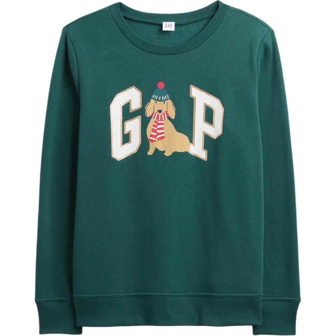 Свитшот женский с круглым вырезом GAP, зеленый