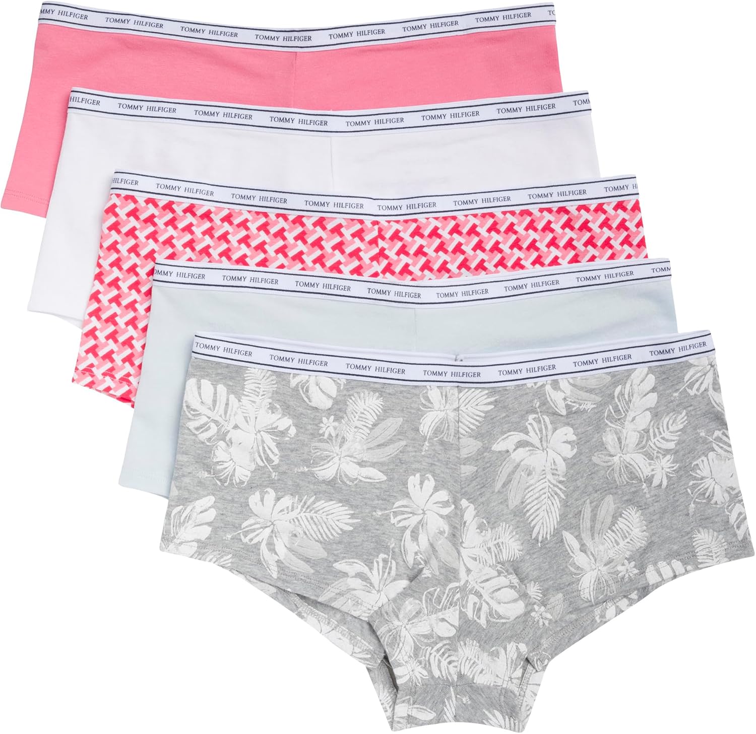 

Женские классические хлопковые шорты Tommy Hilfiger с логотипом, 5 шт., Geo/Blue/Pink/White/Palm