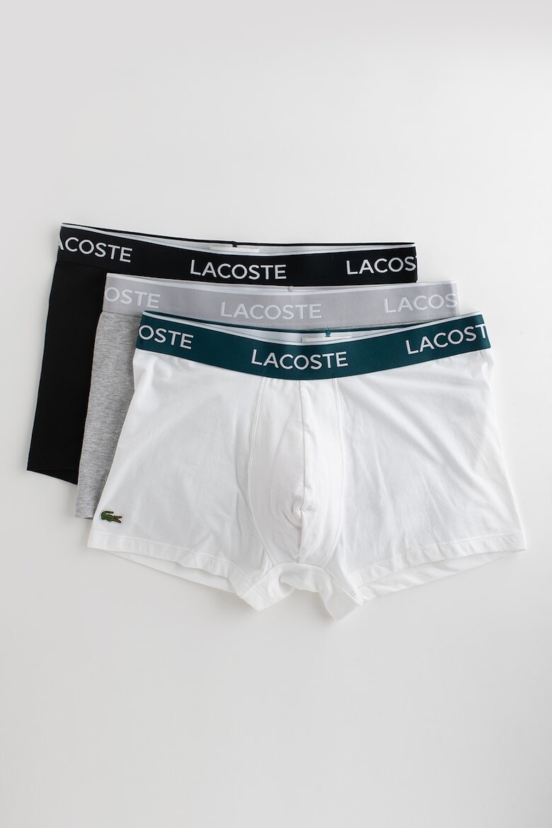 

Боксеры с логотипом - 3 пары Lacoste, черный