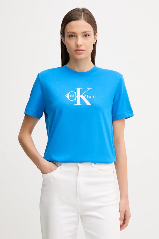 

Хлопковая футболка Calvin Klein Jeans, синий