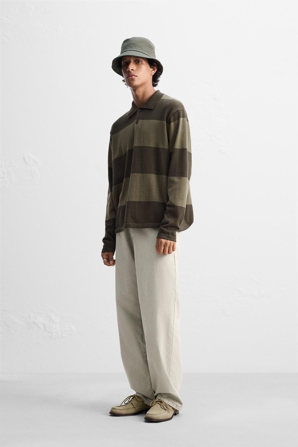 

Полосатая трикотажная рубашка поло ZARA, цвет Stripes