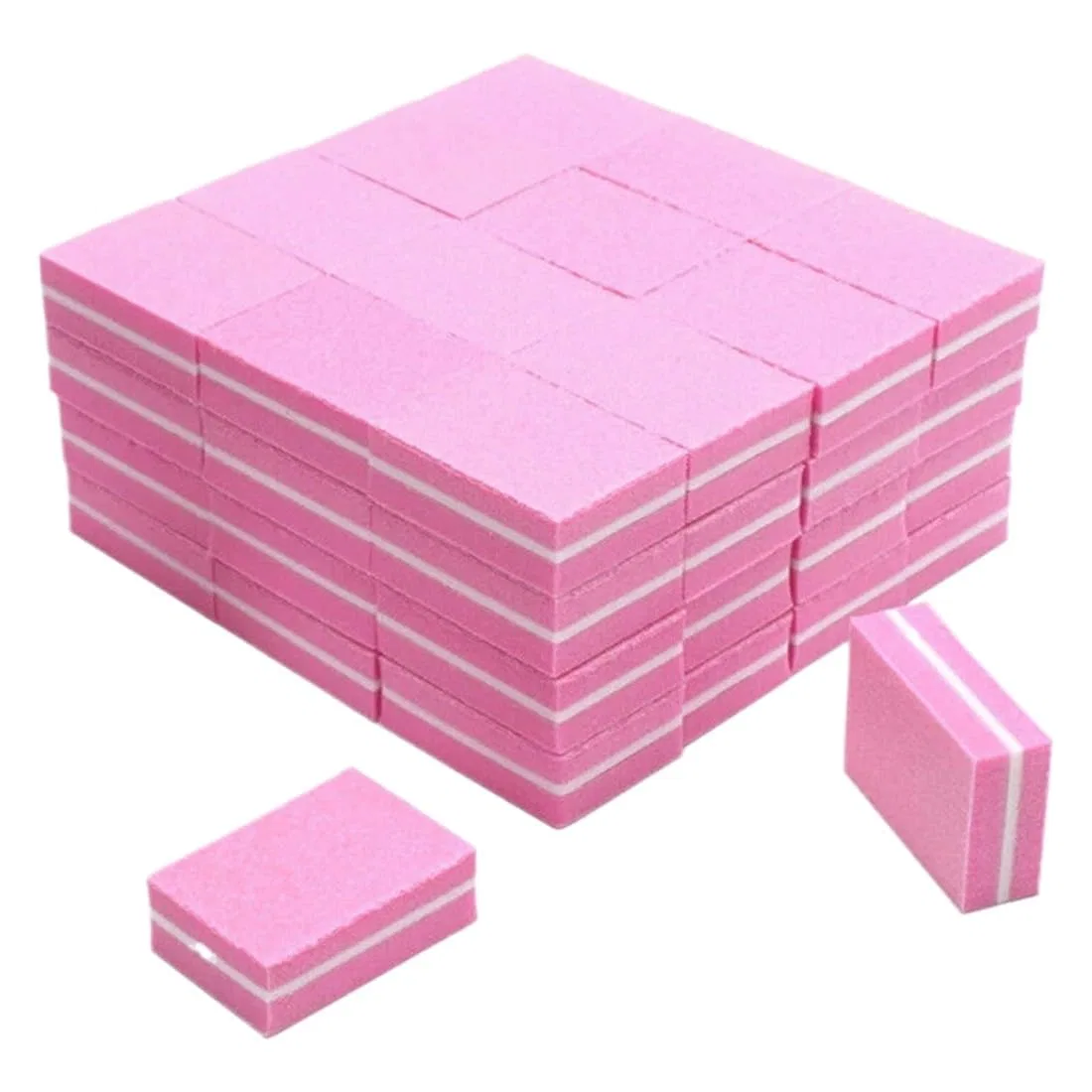 Набор из 50 шлифовальных блоков для ногтей Eavuyis, Pink