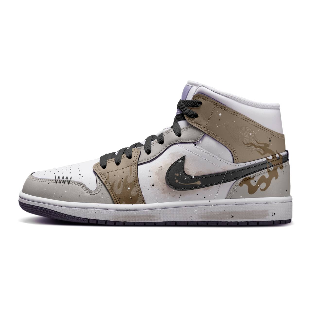 

Кроссовки Air 1 Vintage мужские бело-коричневые Jordan, черный