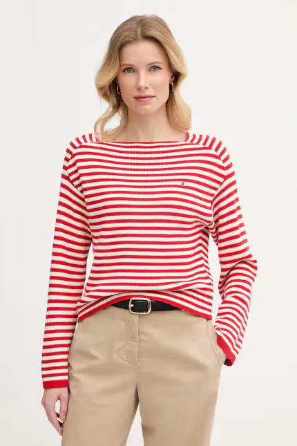 Свитер красный в полоску, Tommy Hilfiger