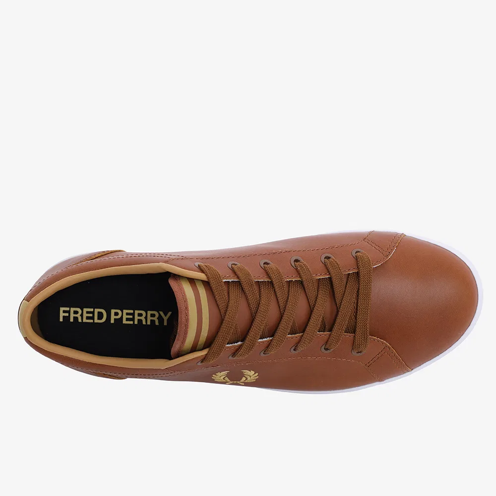 Мужские кожаные кроссовки Baseline от Fred Perry, цвета Tan/Champagne — фото 3