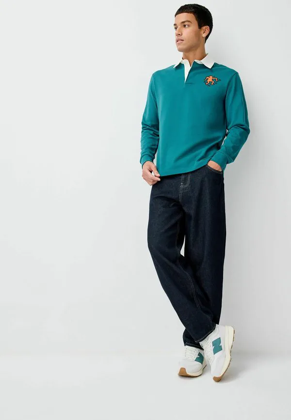 Регбийная рубашка-поло стандартного кроя Next, Teal Blue Keith Haring Licence — фото 2