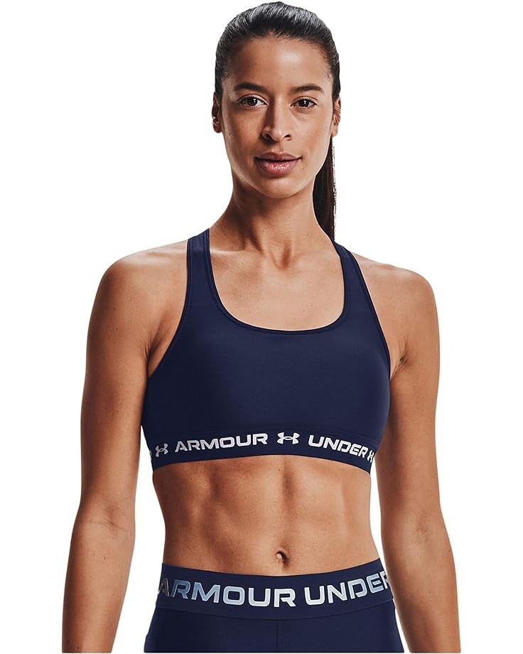 

Бюстгальтер Under Armour Cross-Back Mid, цвет Midnight Navy/White