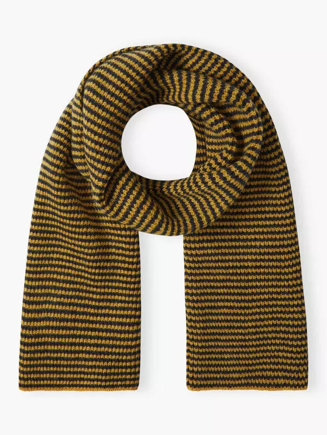 

Шарф Brora Fine Stripe Cashmere, цвет midnight/ochre