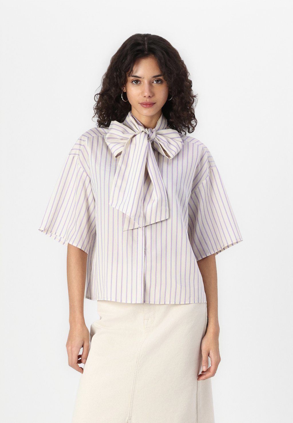 

Рубашка SLFLANA JUNO BOW SHIRT Selected Femme, бежевый