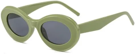 

Овальные солнцезащитные очки 2027 года для женщин, модные зеленые и фиолетовые оттенки, защита от ультрафиолета UV400, мужские солнцезащитные очки MTZJH, Green Grey