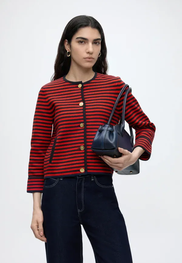 Кардиган Tommy Hilfiger Gold button cardigan, темно-синий/огненно-красный — фото 4