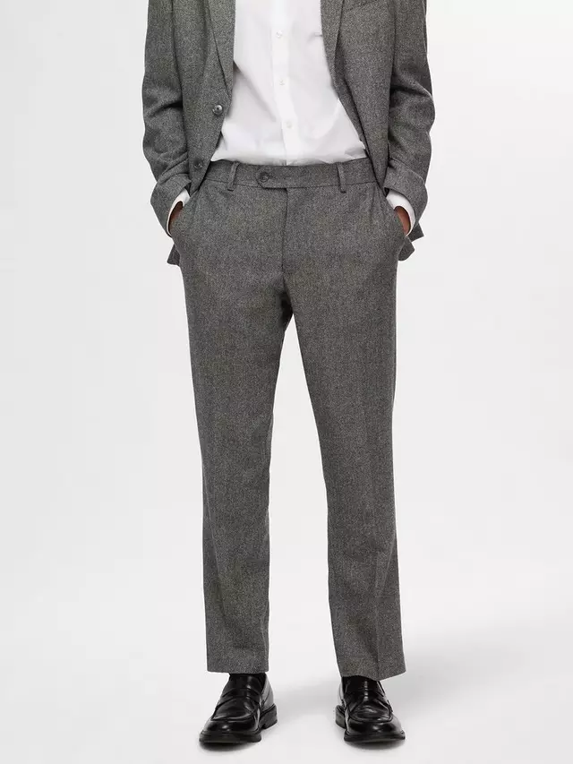 

Брюки SELECTED HOMME Regular Fit, цвет grey/herringbone