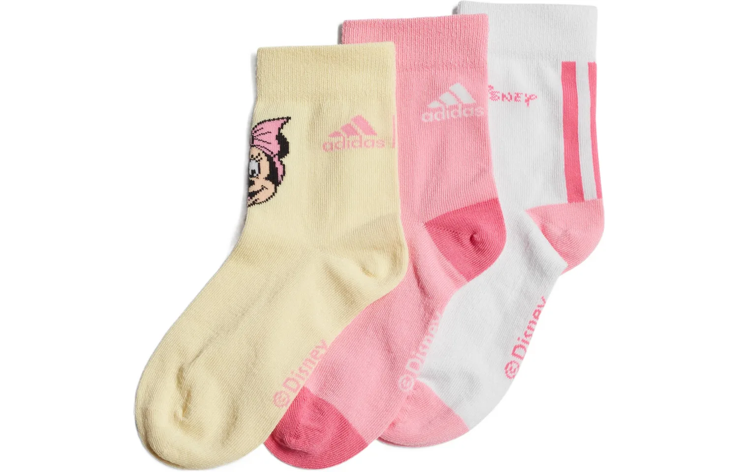 Детские носки Disney 3 пары Adidas, 1 set 3 pack (желтый/розовый/белый)