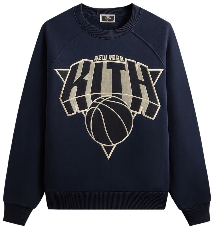 

Толстовка Kith For The New York Knicks Cutoff Nelson Raglan Vintage Crewneck, черный