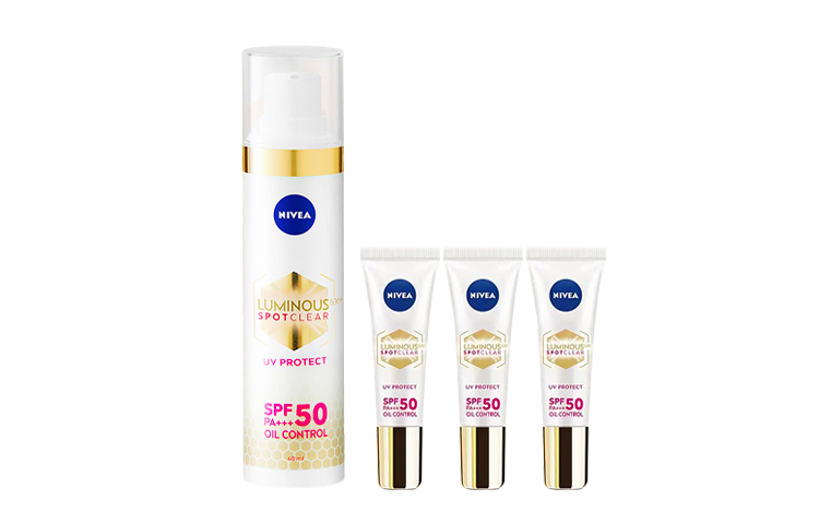Набор Nivea Luminous630: дневной флюид SPF 50, 40 мл + миниатюры сыворотки для интенсивной борьбы с пигментацией, 10 мл*4 — фото 3