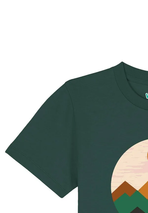 Футболка с геометрическим пейзажным принтом Watapparel, Glazed Green — фото 4