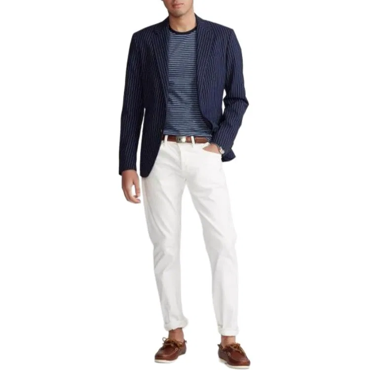 Футболка Custom Slim Fit Polo Ralph Lauren синяя — фото 4