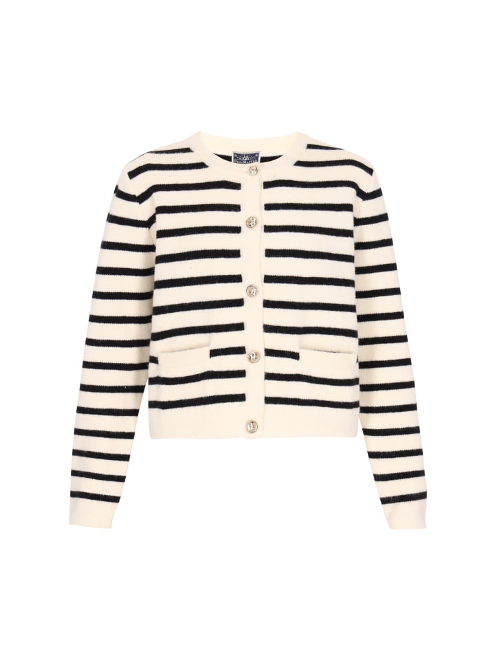 

Женский кардиган в бежево-черном цвете DreiMaster Maritim