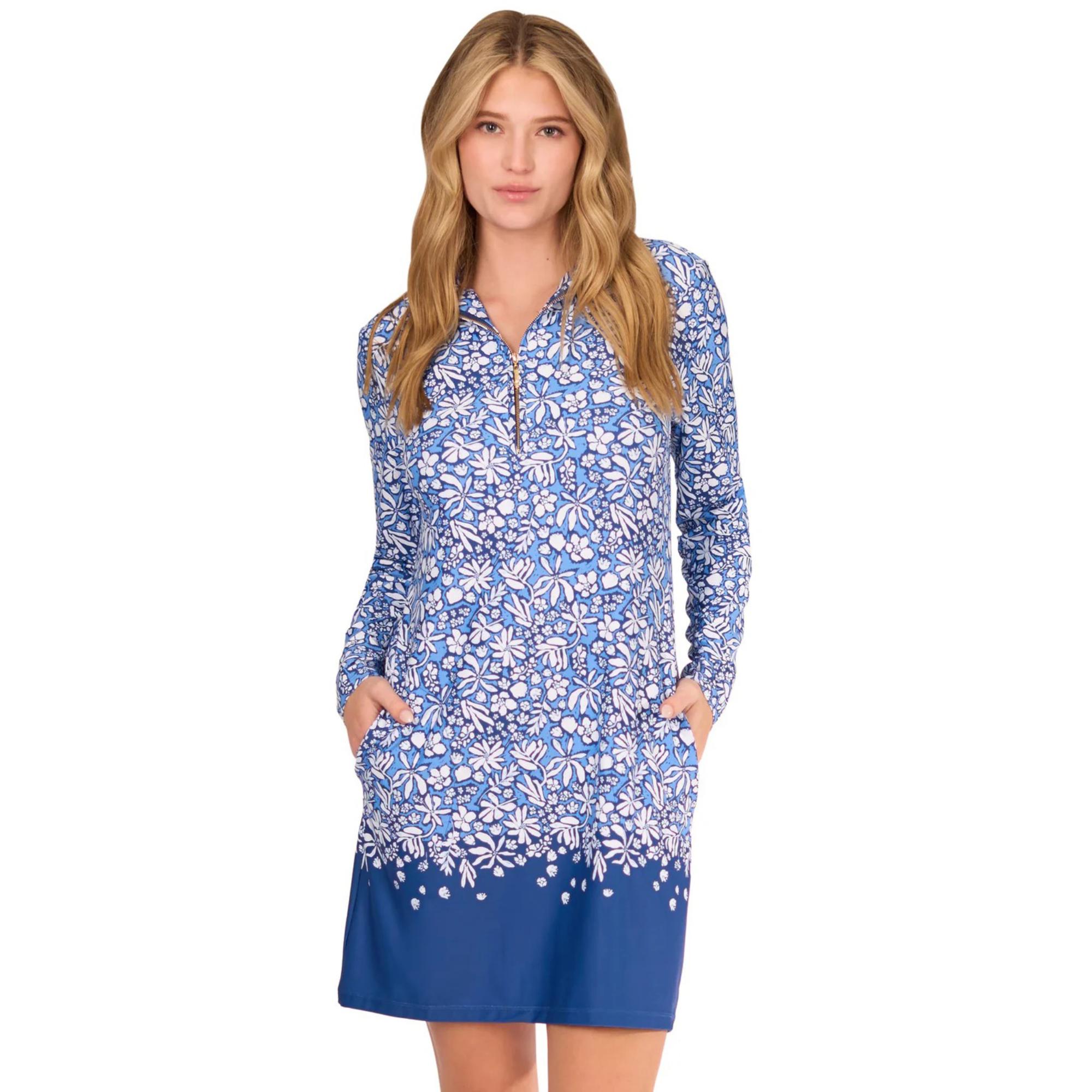 

Женское спортивное платье с молнией на четверть длины Cabana Life, Seaside Floral