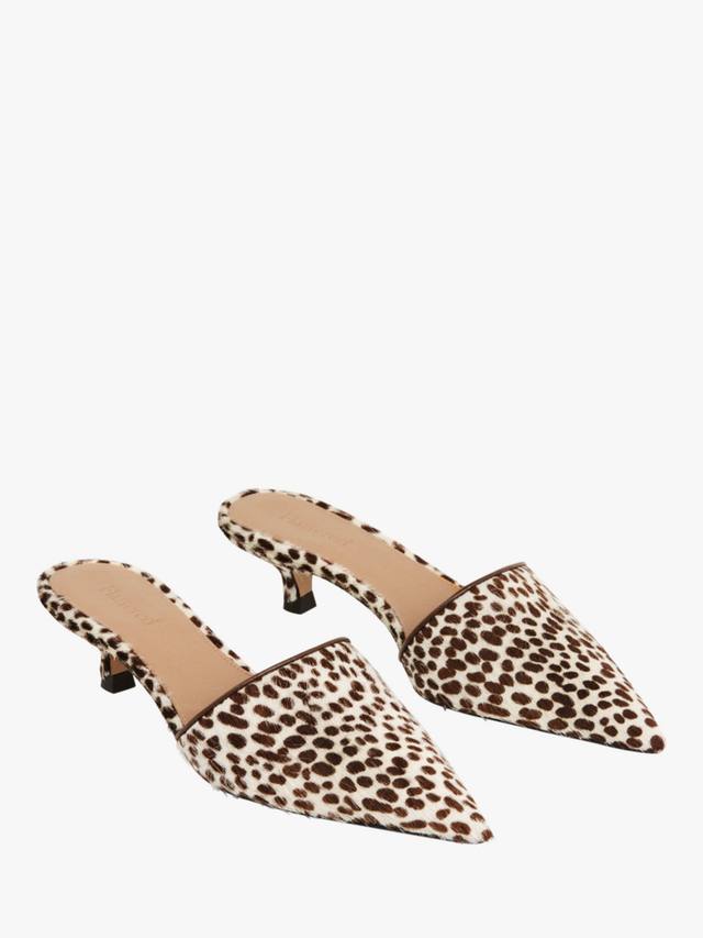 Noomi кожаные босоножки на каблуке kitten heel Flattered, Off White/Brown — фото 3