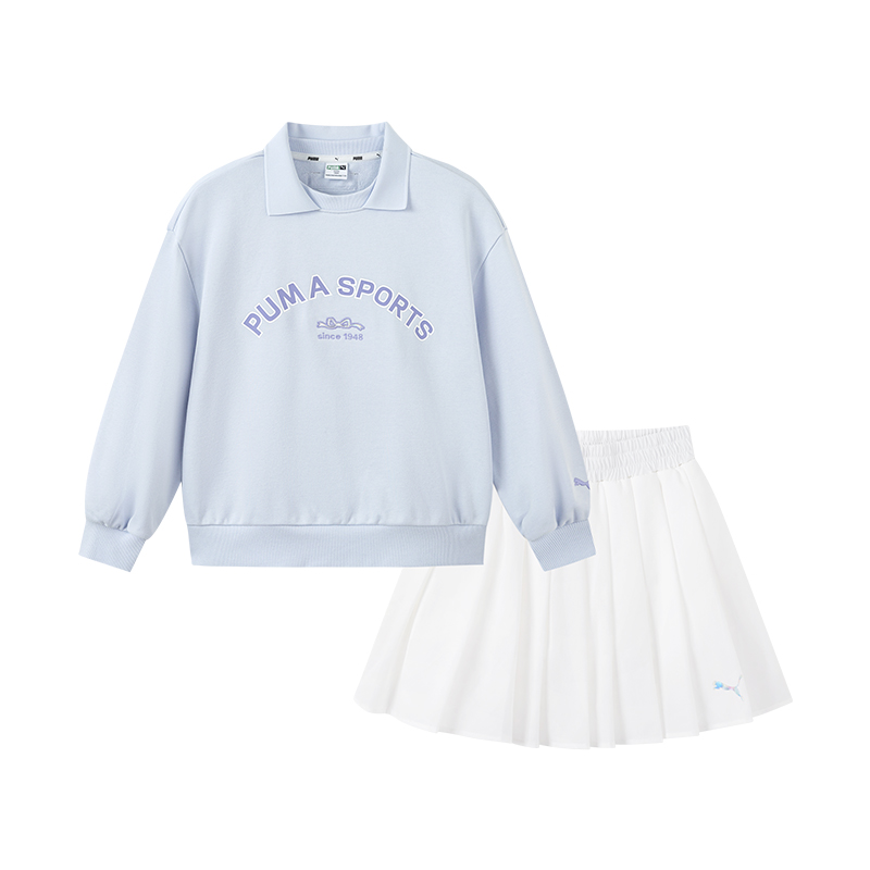 

PUMA Детский спортивный комплект с юбкой для детей 3-7 лет pink blue