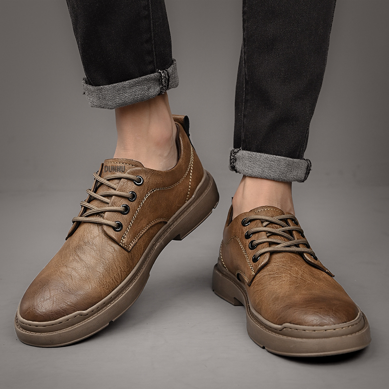Dunnu Мужские повседневные туфли мужские низкие черные хаки, цвет Khaki — фото 3