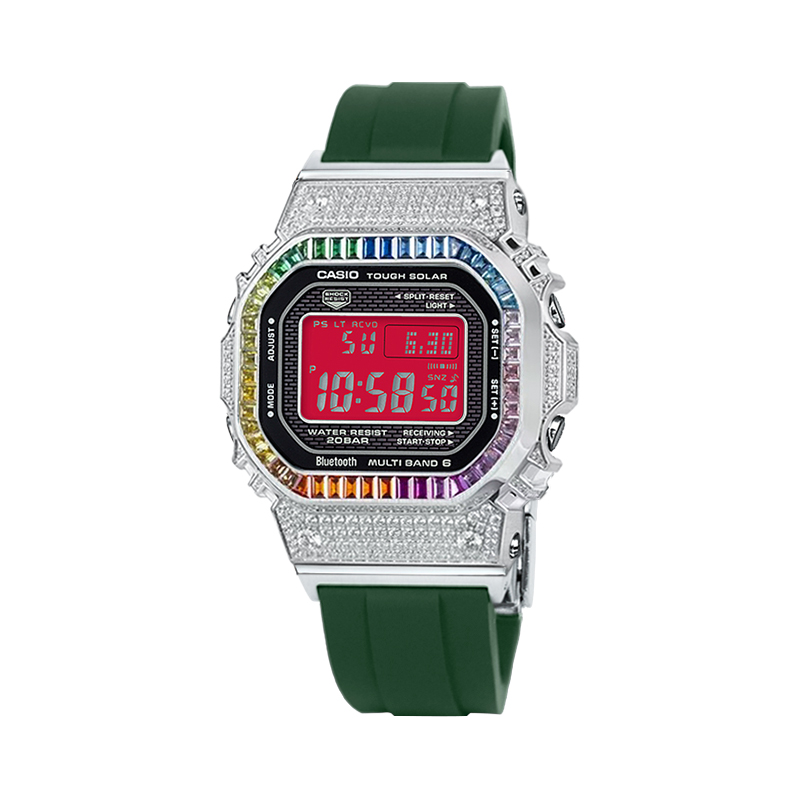 

CASIO Retrofit Series Solar Movement Resin Strap Watch Unisex Red Watch Dial