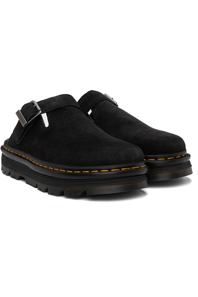 Zebzag замшевые повседневные лоферы на платформе с открытой пяткой Dr. Martens, черный — фото 4