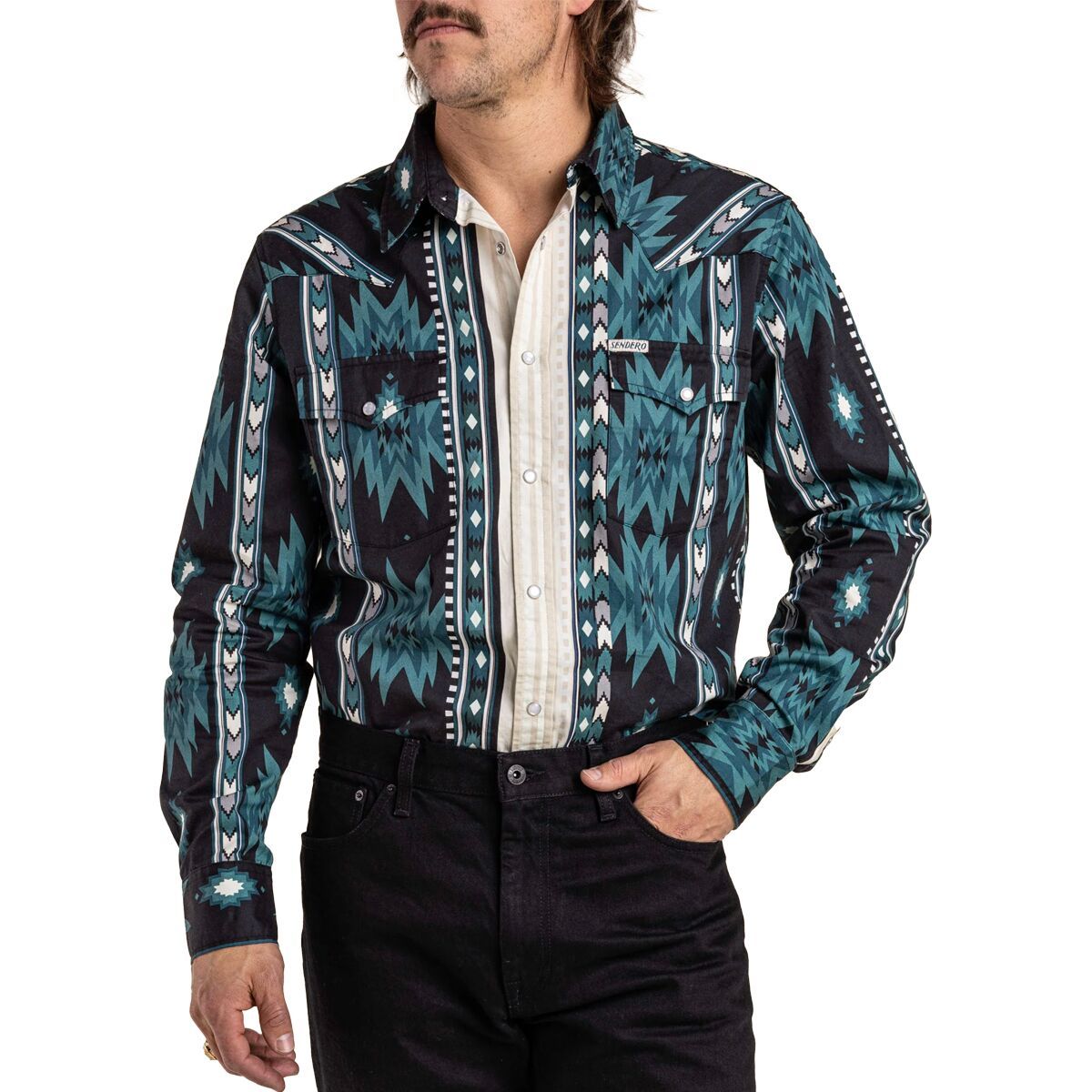 

Серапе жемчужная застежка рубашка с длинным рукавом Sendero Provisions Co., мультиколор