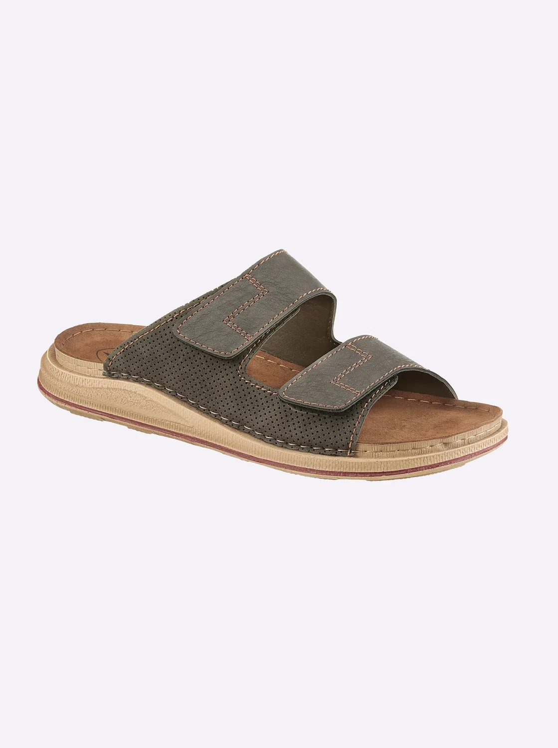 Тапочки на липучках Franken-Schuhe, серый — фото 4