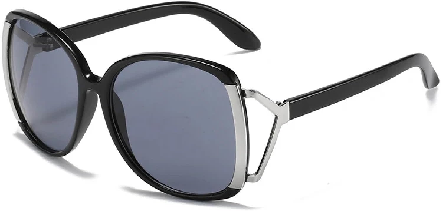 

Модные солнцезащитные очки в крупной овальной оправе для женщин, в стиле ретро, ​​роскошные солнцезащитные очки для мужчин, для путешествий и вождения, защита от УФ-излучения UV400 TKKTLLT, Black Gray