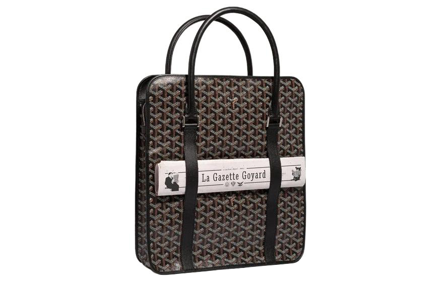 

GOYARD Бургундский холщовый рюкзак с кожаными деталями унисекс черный