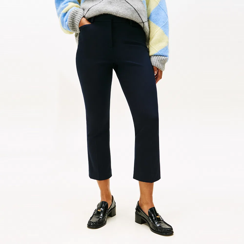 Женские брюки клёш из габардина тёмно-синие от Tommy Hilfiger Women — фото 3