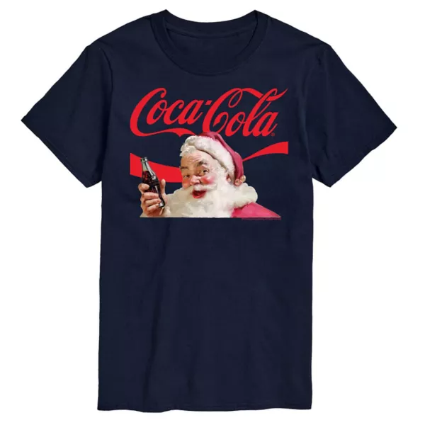

Мужская футболка Coca-Cola с логотипом Санты Licensed Character, синий