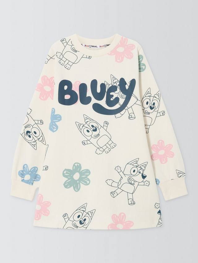 Детское платье с длинными рукавами из хлопковой смеси Brand Threads Bluey, Gardenia — фото 3