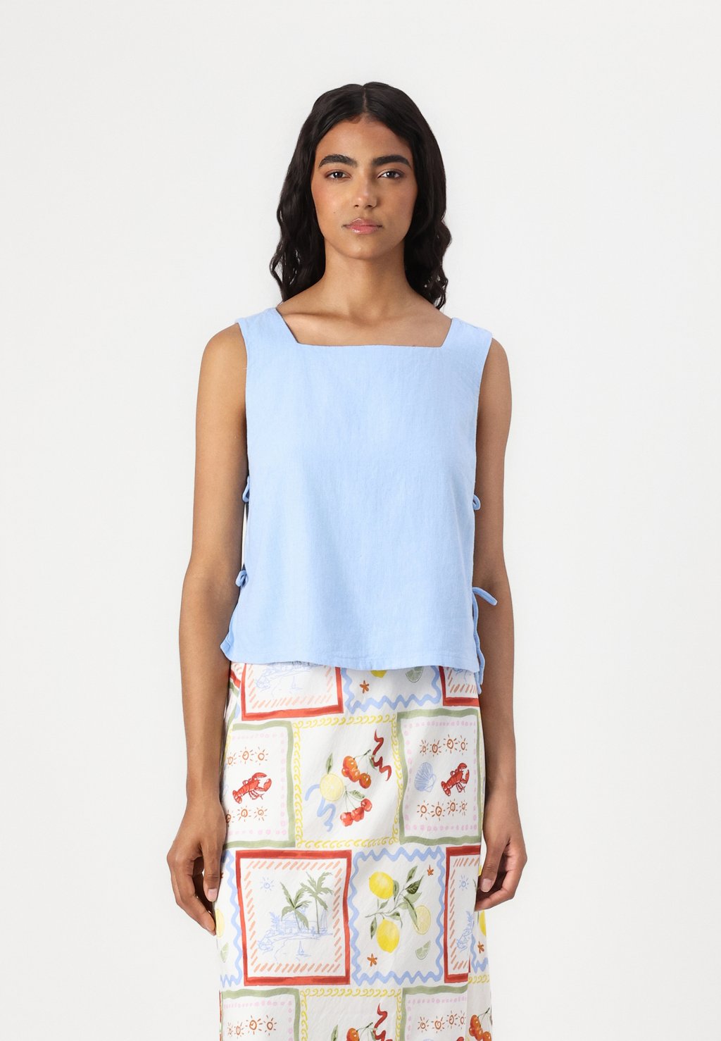 

Топ BARE APRON SHELL - Blouse Abercrombie & Fitch, темно-синий
