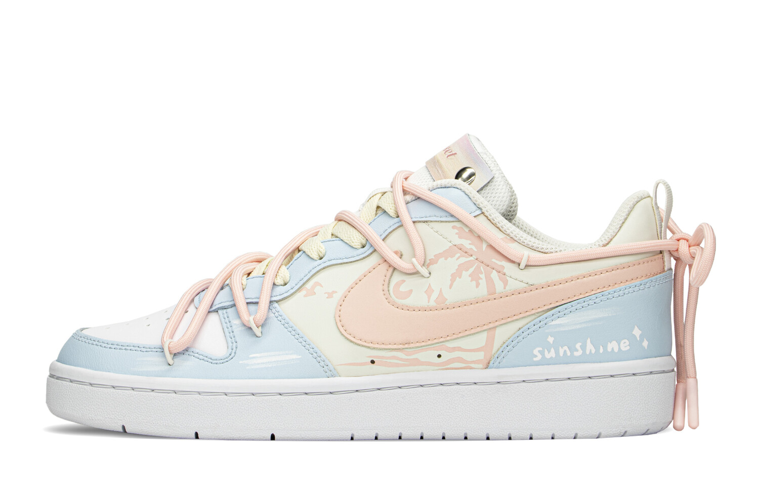 Кроссовки Nike Court Borough Series Skateboard Shoes Women's Low-Top Blue Pink