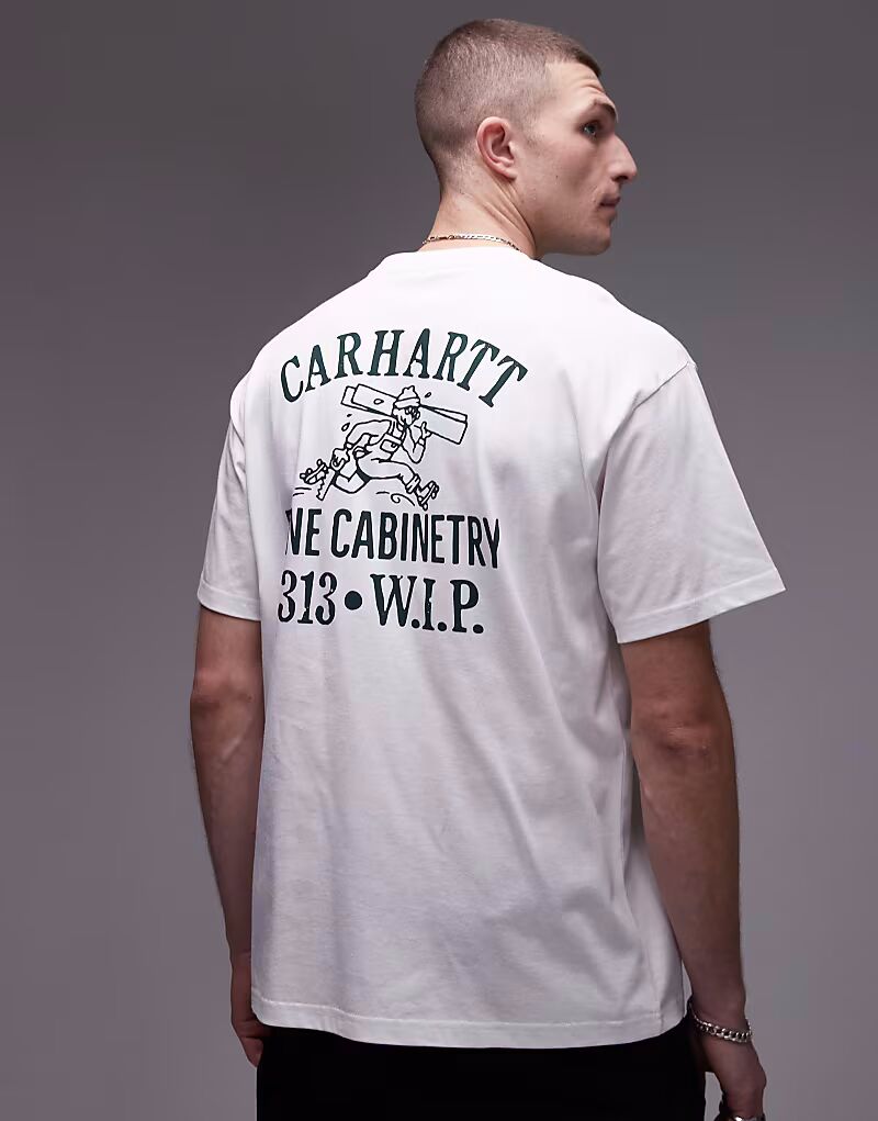 

Футболка Carhartt WIP Cabinetry с графическим принтом белого цвета
