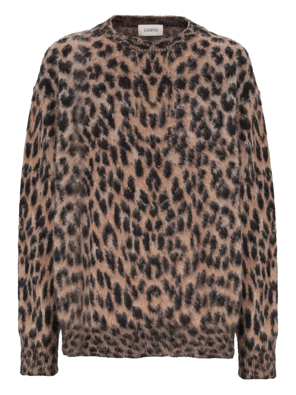 

Свитер с круглым вырезом и леопардовым принтом Laneus, коричневый