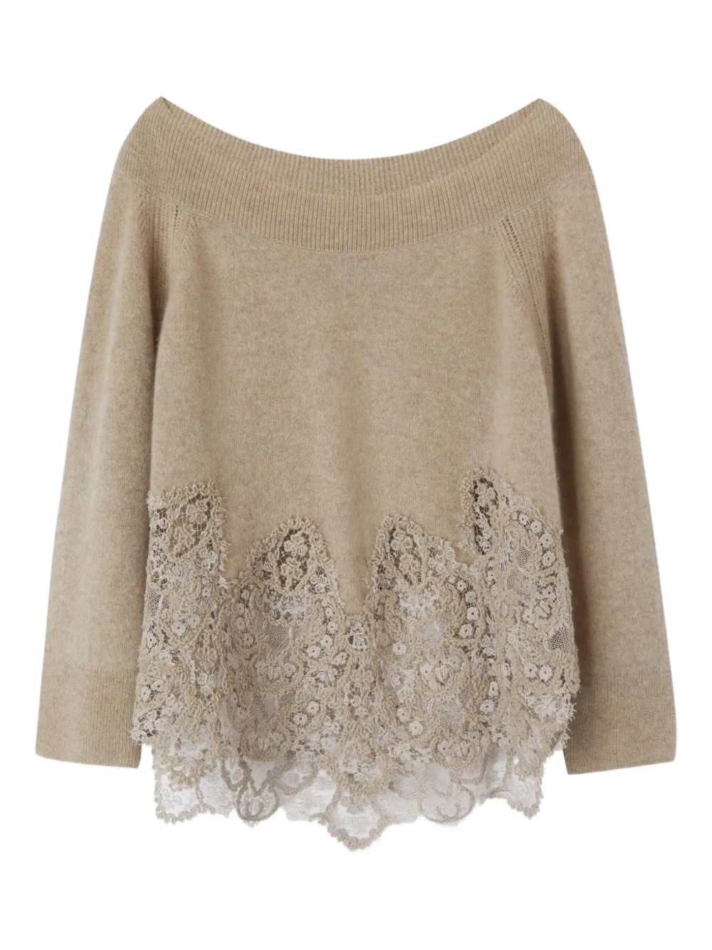 

Свитер с кружевом Ermanno Scervino, нейтральный