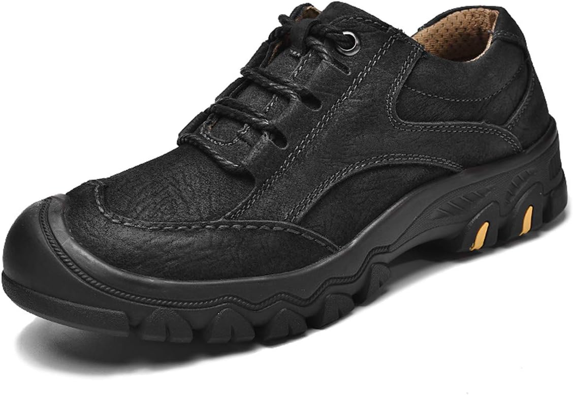 

Мужские кроссовки CHICLOVEY на шнуровке для треккинга из кожи, повседневные, дышащие, с противоскользящей подошвой, черный