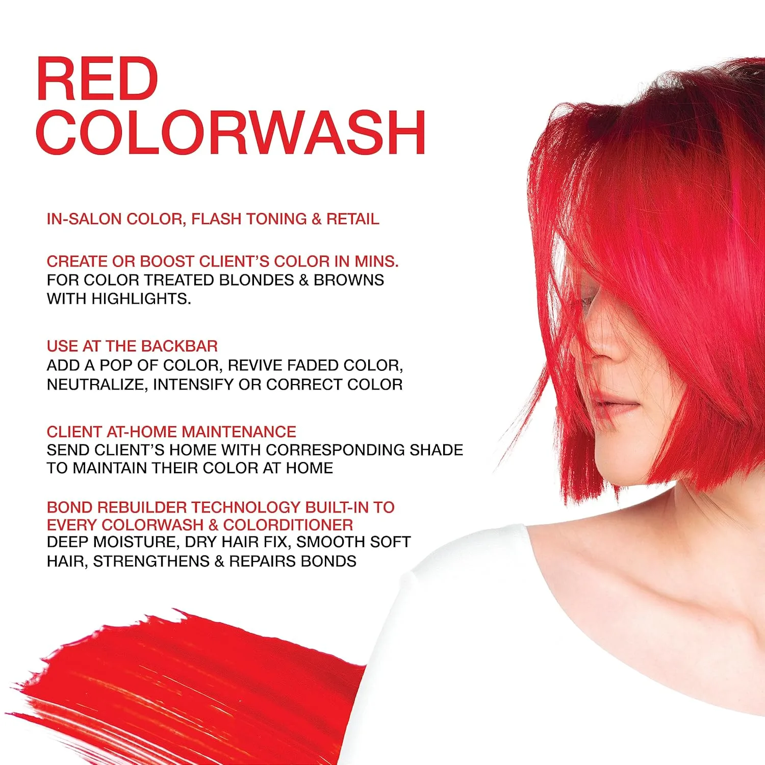 Шампунь Celeb Luxury Colorwash Color Depositing Shampoo - освежитель цвета, веганская краска для волос, средство для восстановления связей Bondfix, Viral и Gem Lites., Red — фото 2